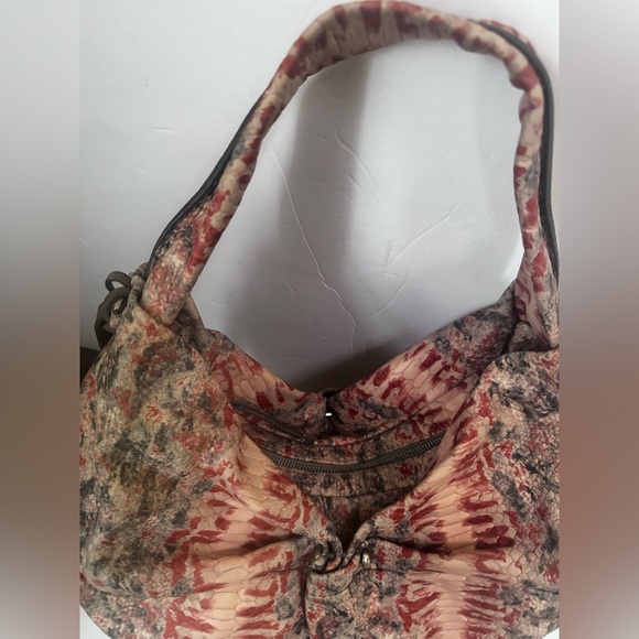 Stuart Weitzman VintageY2K Snake Embossed Leather Hobo Shoulder Bag Animal Print - Picture 3 of 16
